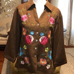 Silk Embroidered Top